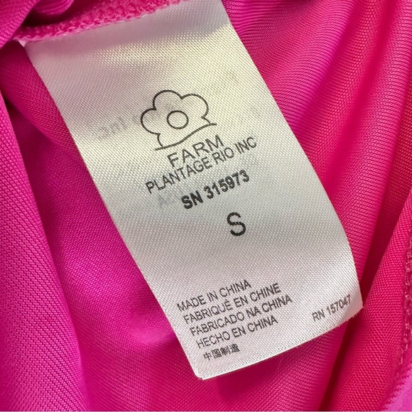 NEW FARM Rio Bright Pink Long Sleeve Twist Front Cut Out Bodysuit - Picture 8 of 13